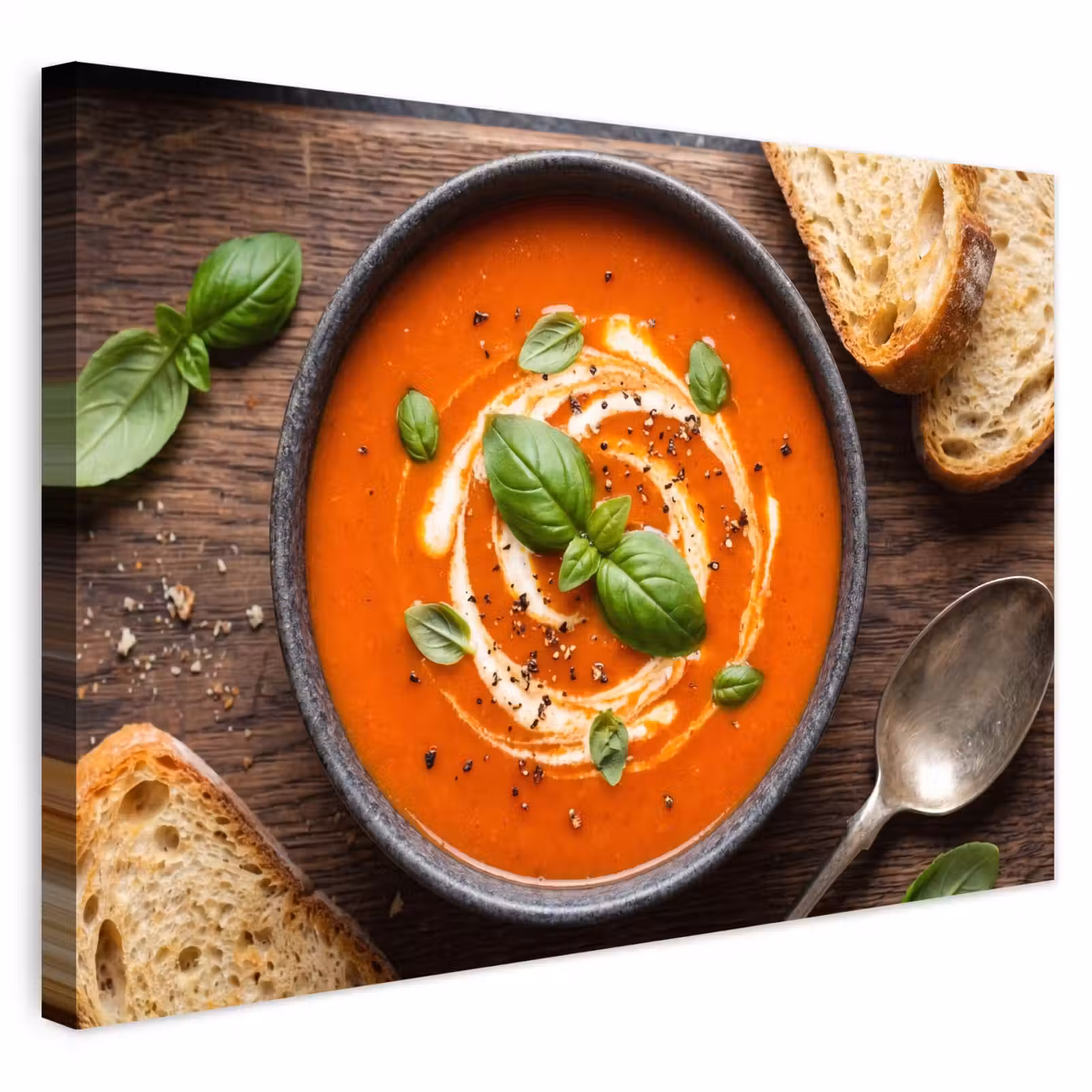 Buiten canvas - Eten - Soep - Basilicum - Rustiek - Rood — 1