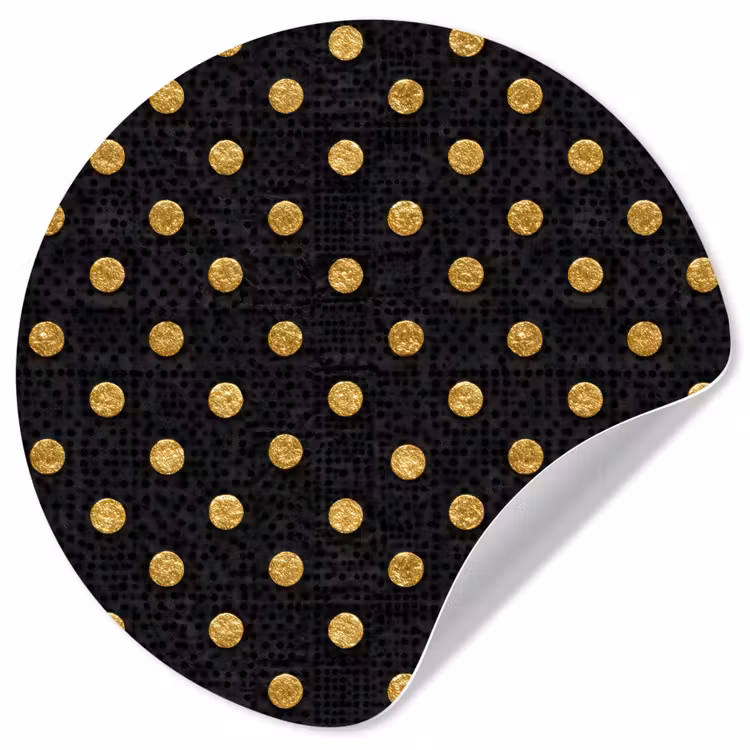 Behangcirkel - Polka Dot - Stippen - Goud - Zwart — 1