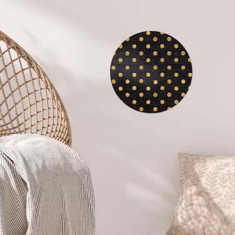 Behangcirkel - Polka Dot - Stippen - Goud - Zwart — 5