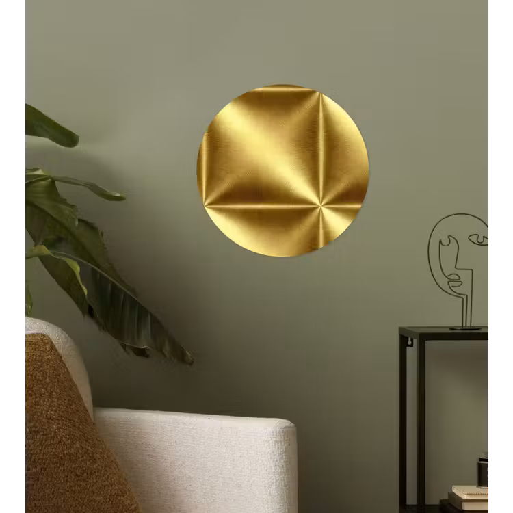 Behangcirkel - Textuur - Geborsteld Goud - Industrieel - Metallic — 3
