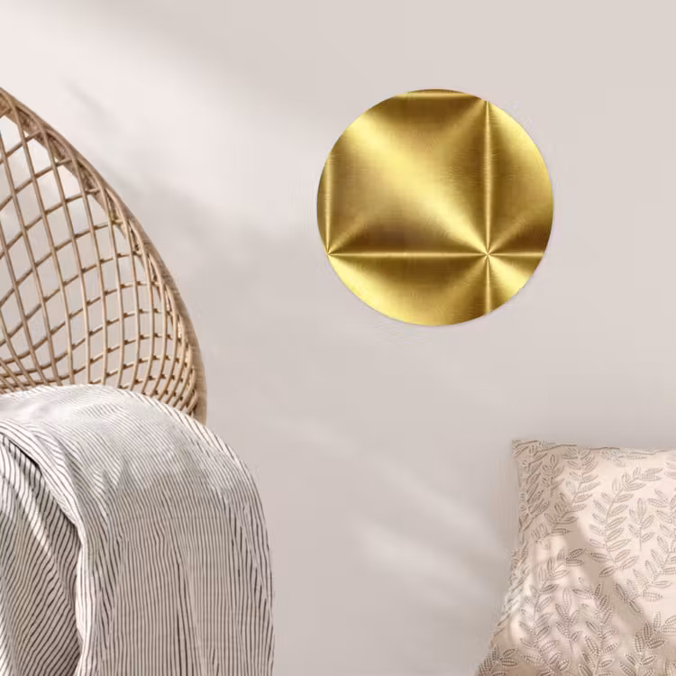 Behangcirkel - Textuur - Geborsteld Goud - Industrieel - Metallic — 5