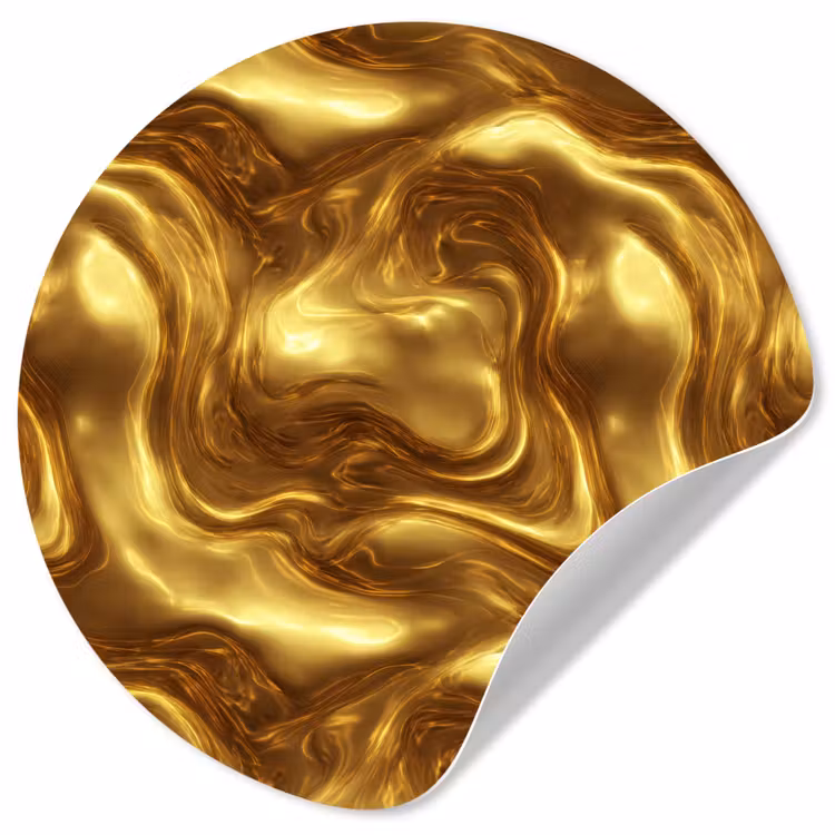 Behangcirkel - Textuur - Vloeibaar - Organisch - Goud — 1