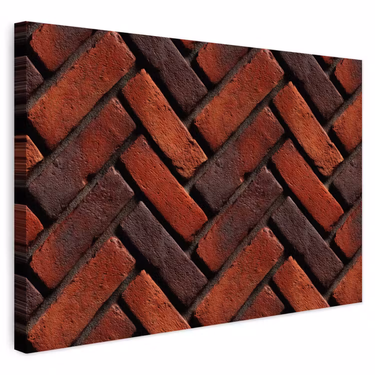 Buiten canvas - Bakstenen - Visgraat - Structuur - Roodbruin — 1