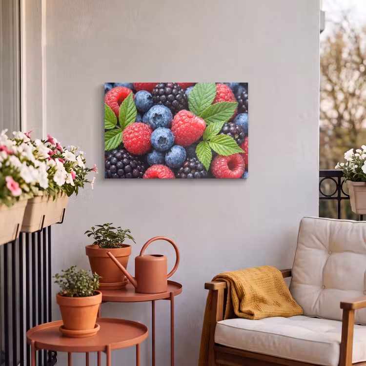Buiten canvas - Bessen - Vers - Waterdruppels - Kleurrijk - Eten — 4