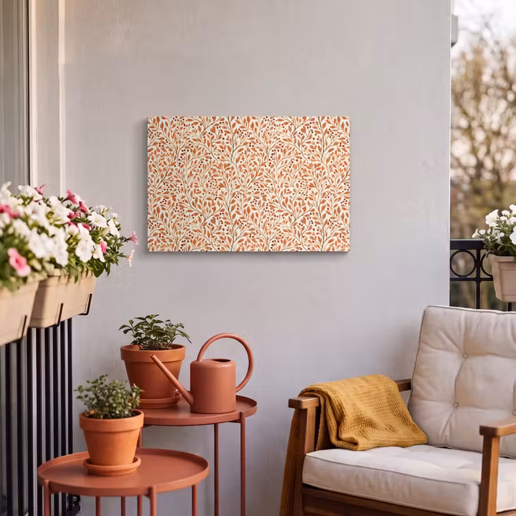 Buiten canvas - Bladeren - Botanisch - Terracotta — 4