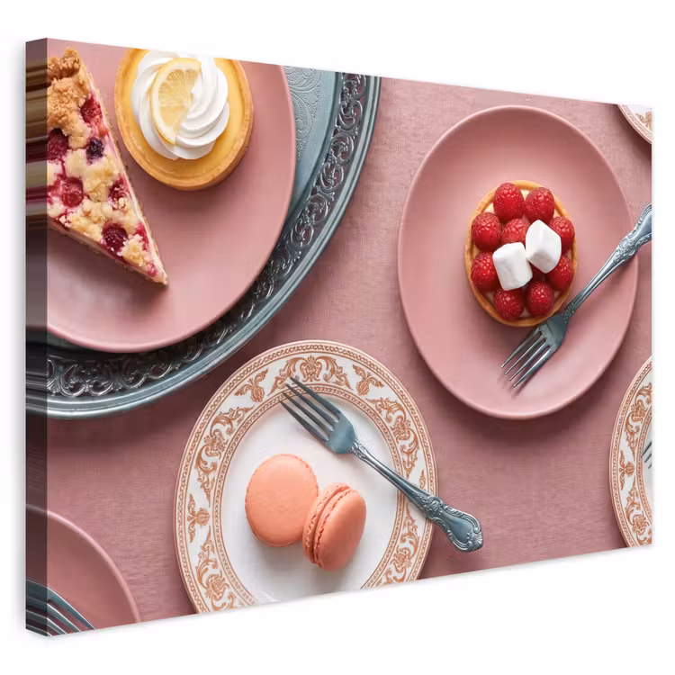 Buiten canvas - Dessert - Taart - Gebak - Zoet - Roze — 1