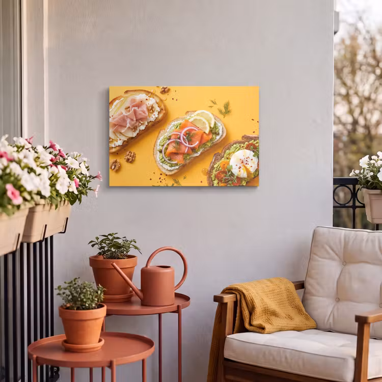 Buiten canvas - Eten - Brood - Ontbijt - Modern - Kleurrijk — 3