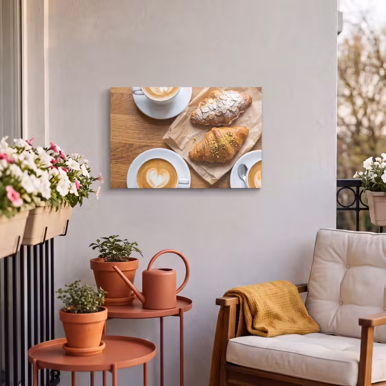 Buiten canvas - Eten - Croissant - Koffie - Ontbijt - Modern — 3
