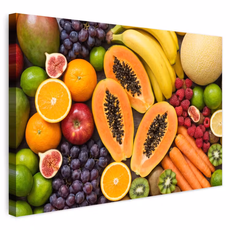 Buiten canvas - Eten - Fruit - Groenten - Vers - Kleurrijk — 1