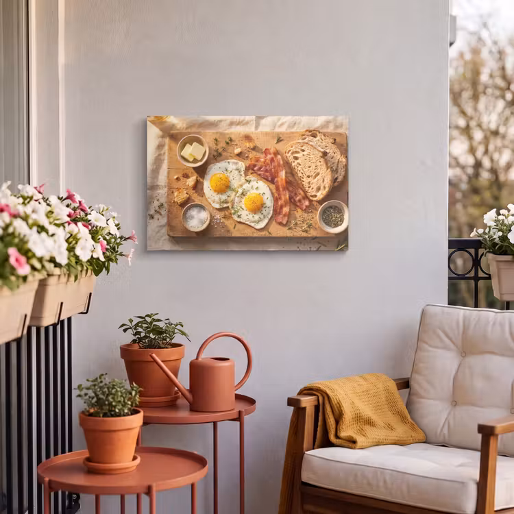 Buiten canvas - Eten - Ontbijt - Hout - Rustiek - Geel — 4