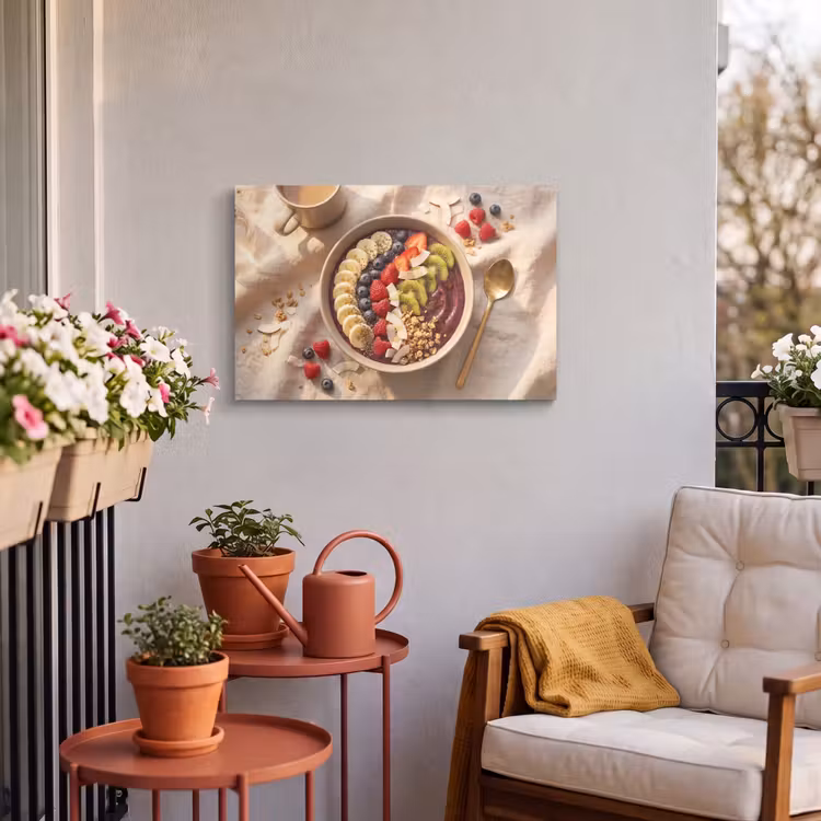 Buiten canvas - Eten - Ontbijtkom - Fruit - Gezond - Kleurrijk — 3