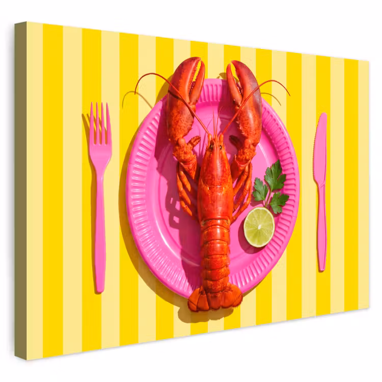 Buiten canvas - Eten - Roze - Geel - Modern - Culinaire — 1