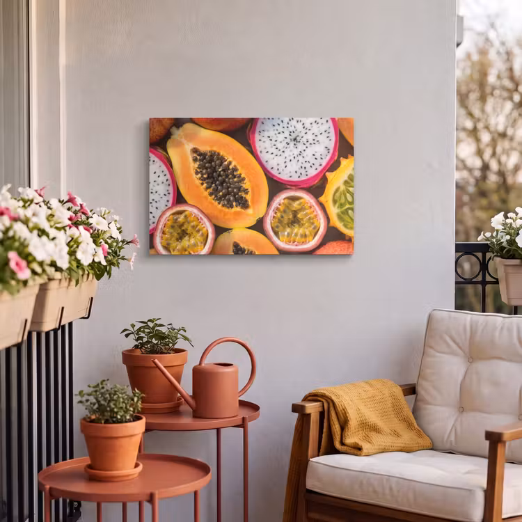 Buiten canvas - Fruit - Geopend - Tropisch - Eten - Kleurrijk — 4