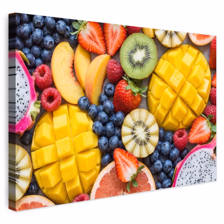 Buiten canvas - Fruit - Versneden - Kleurrijk - Eten - Gezond — 1