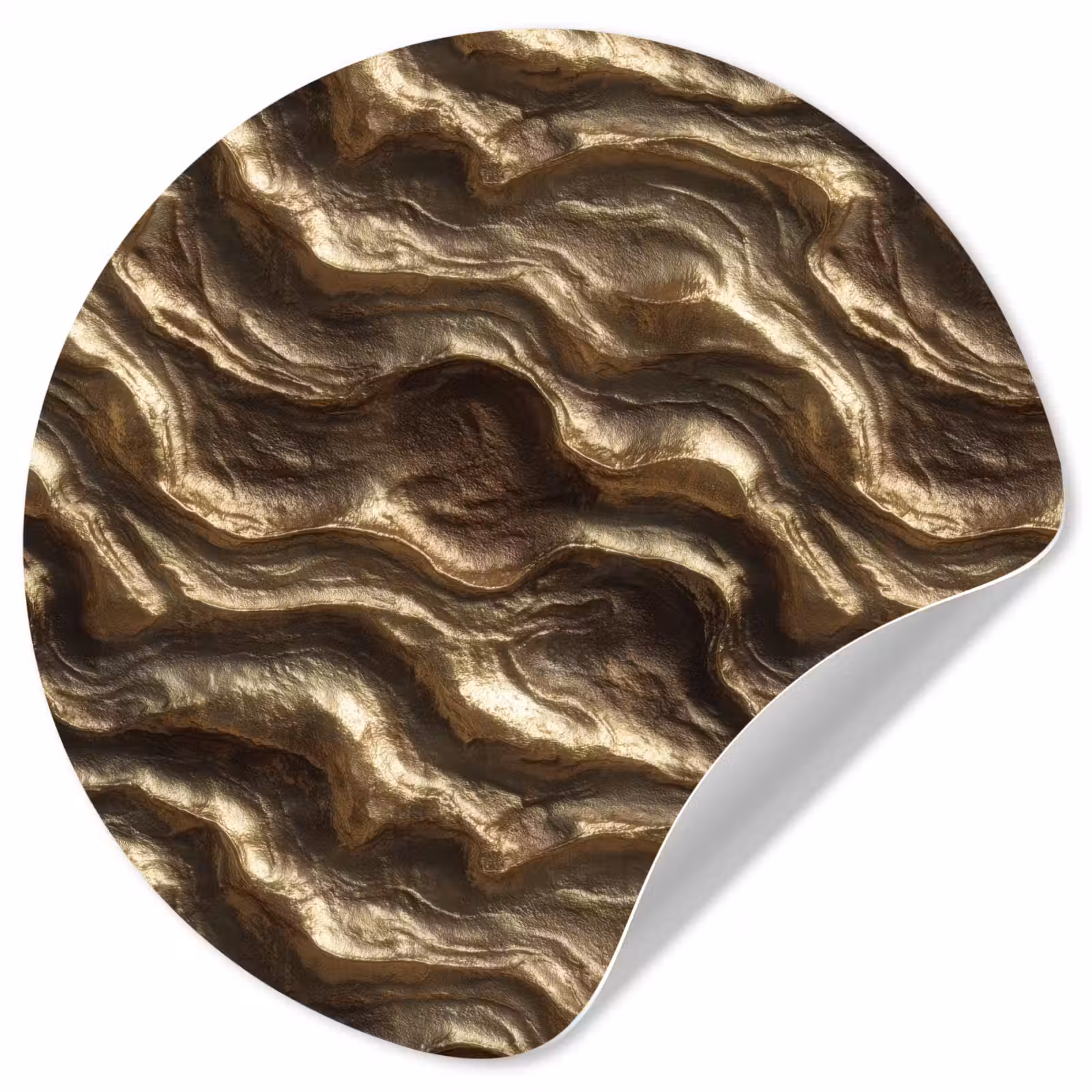 Behangcirkel - Reliëf - Golven - Abstract - Bronsgoud — 1