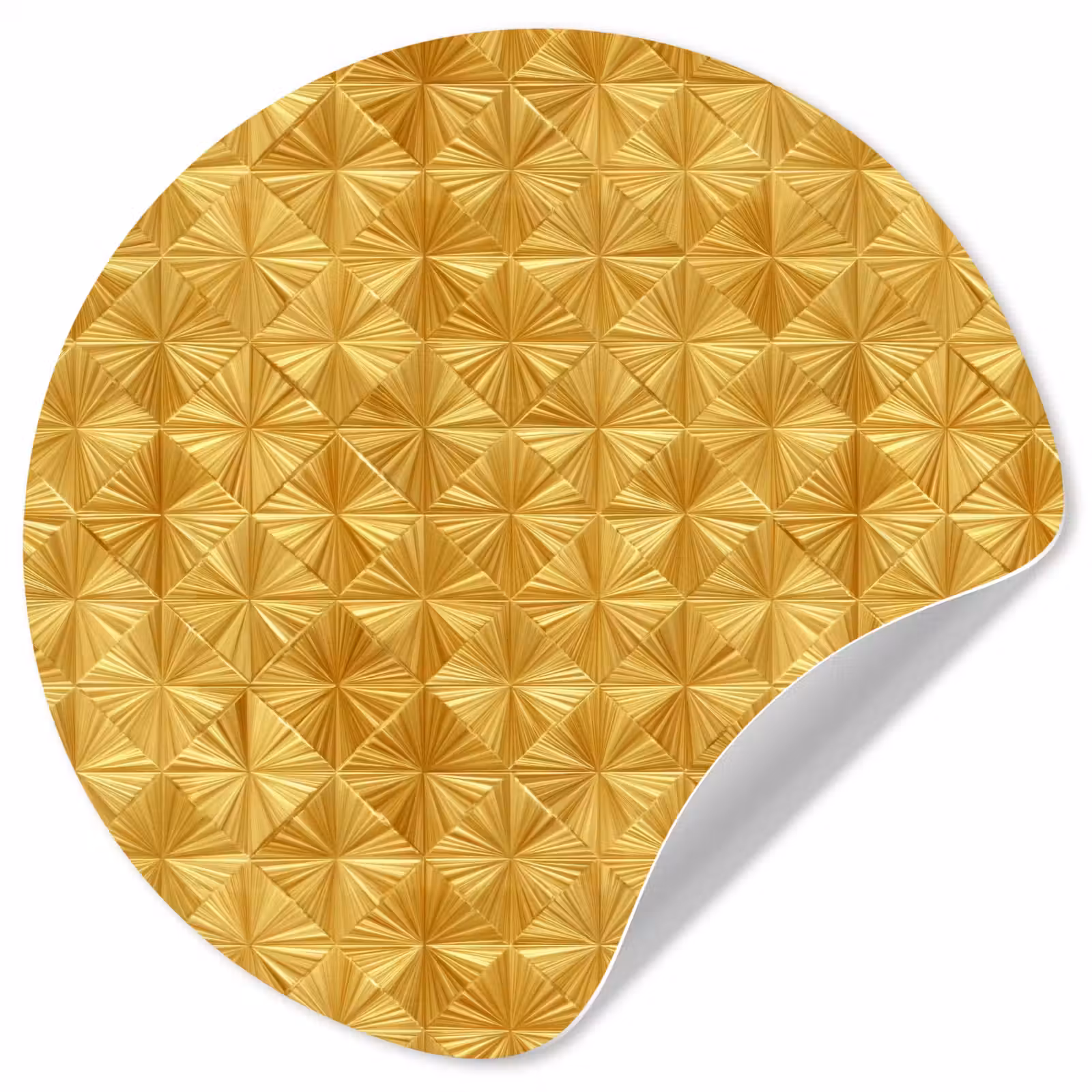 Behangcirkel - Tegels - Geometrisch - Reliëf - Goud — 1
