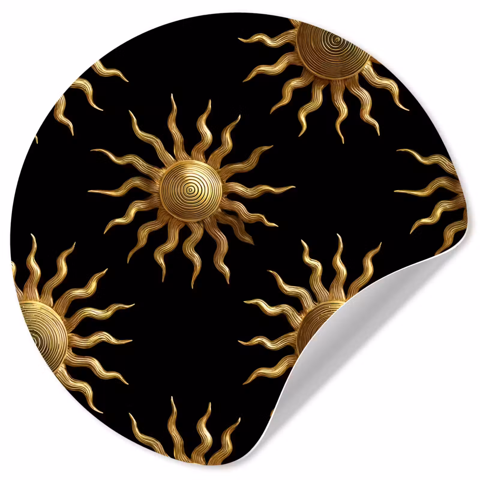 Behangcirkel - Zon - Patroon - Luxe - Goud - Zwart — 1