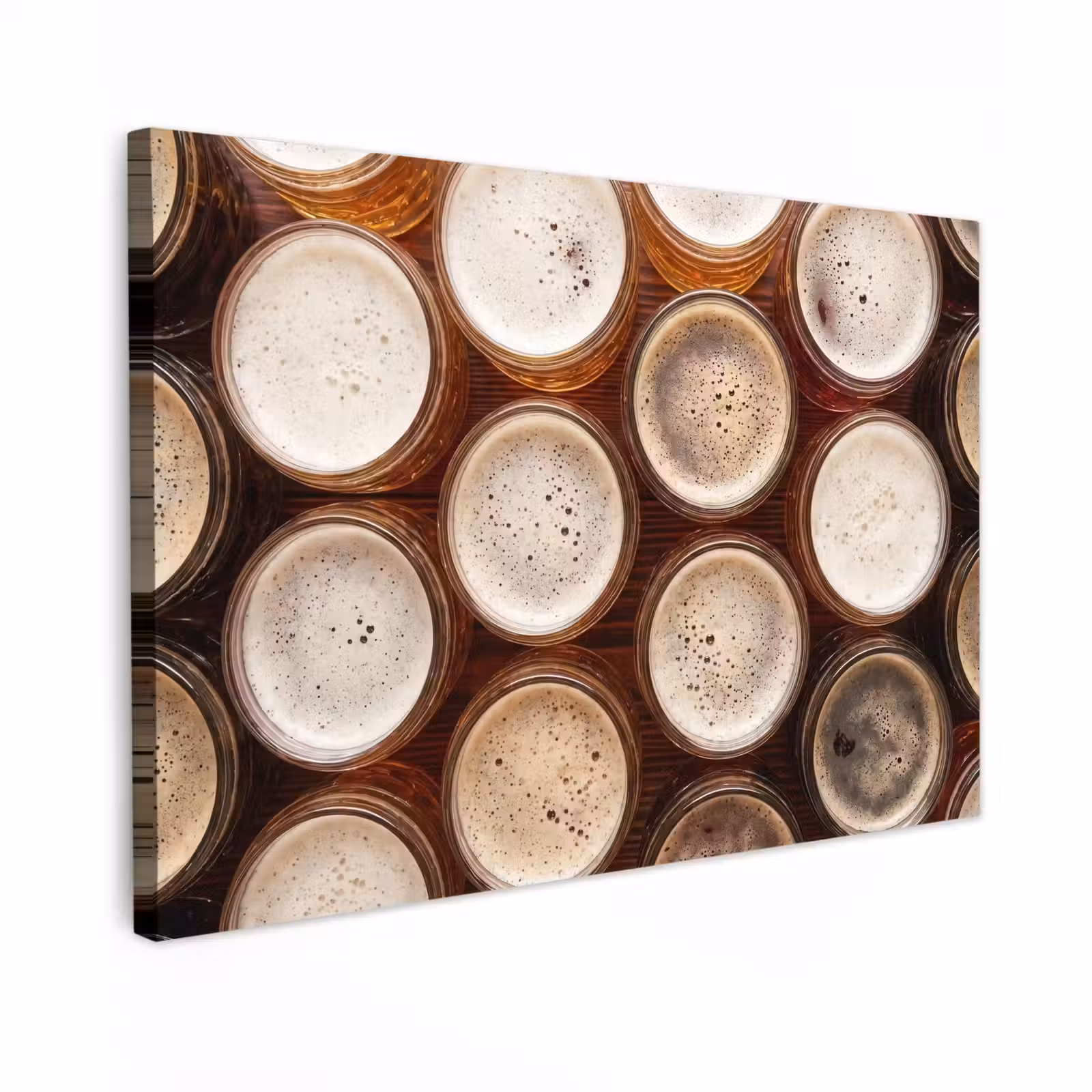 Buiten canvas - Eten - Glazen - Drank - Patroon - Bruin — 1