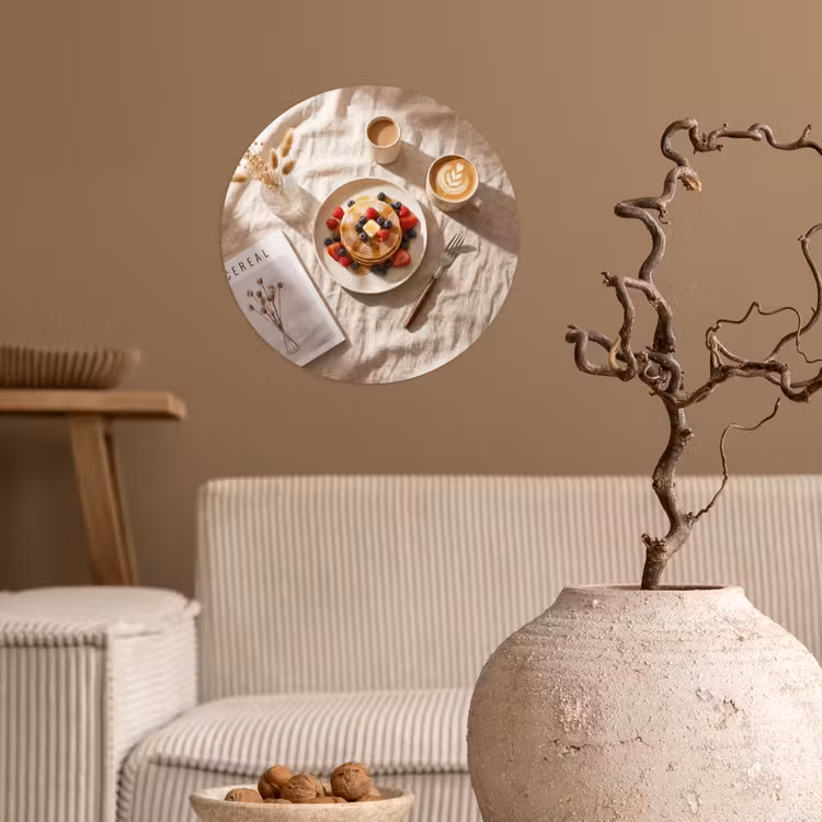 Behangcirkel - Pannenkoeken - Bessen - Ontbijt - Modern - Beige — 2