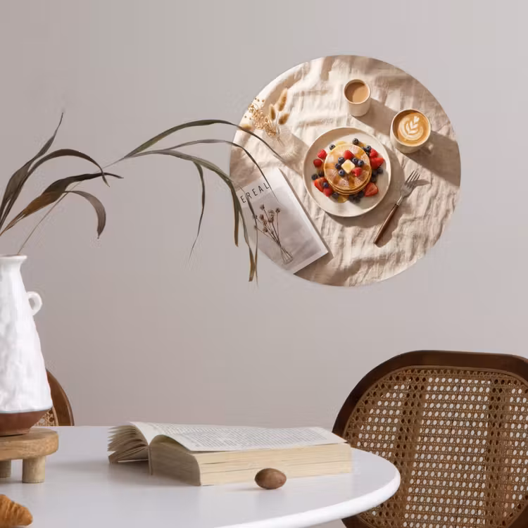 Behangcirkel - Pannenkoeken - Bessen - Ontbijt - Modern - Beige — 4