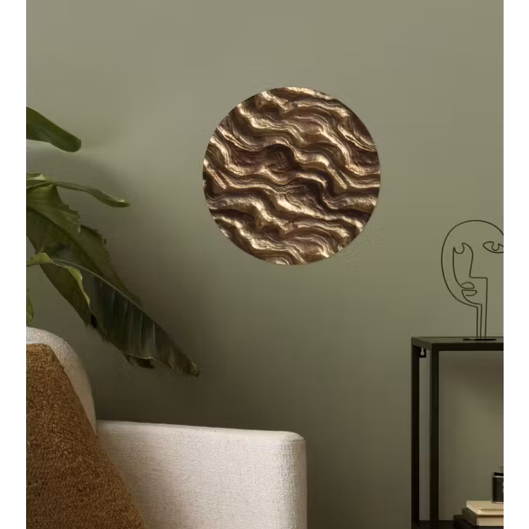 Behangcirkel - Reliëf - Golven - Abstract - Bronsgoud — 3