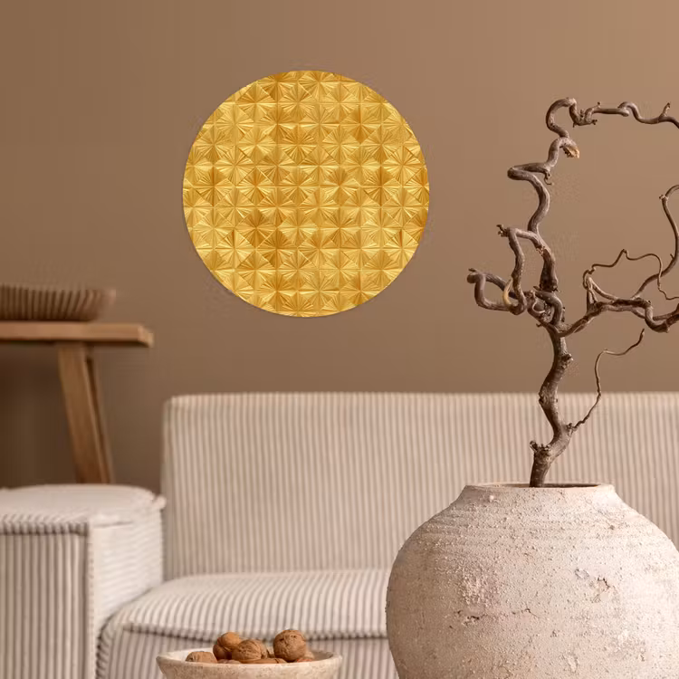 Behangcirkel - Tegels - Geometrisch - Reliëf - Goud — 2