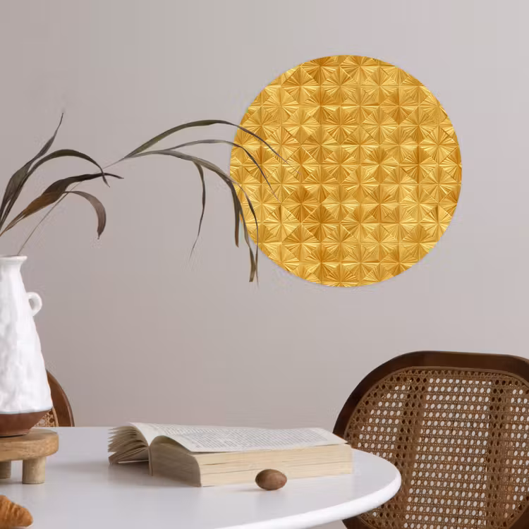 Behangcirkel - Tegels - Geometrisch - Reliëf - Goud — 4