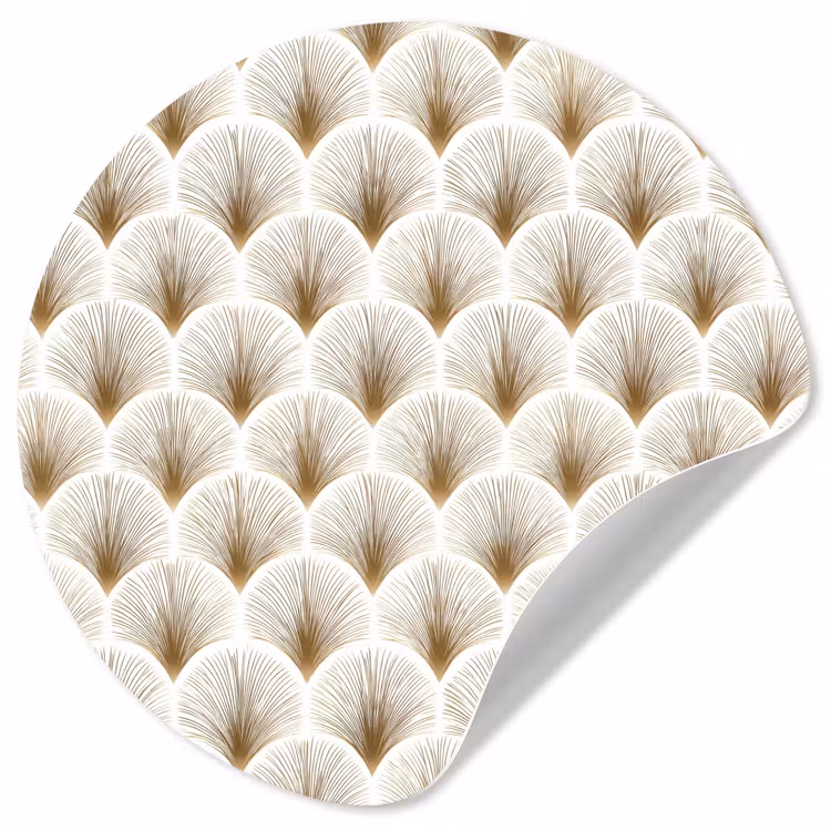 Behangcirkel - Waaiers - Art Deco - Elegant - Goud - Wit — 1