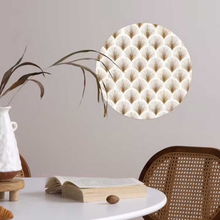 Behangcirkel - Waaiers - Art Deco - Elegant - Goud - Wit — 4