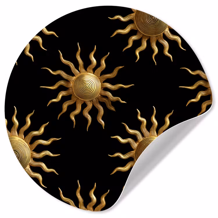 Behangcirkel - Zon - Patroon - Luxe - Goud - Zwart — 1