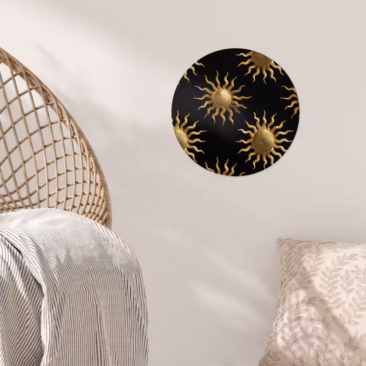 Behangcirkel - Zon - Patroon - Luxe - Goud - Zwart — 5