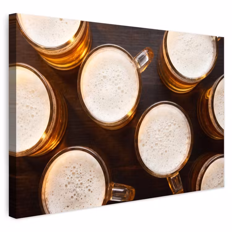 Buiten canvas - Bier - Glazen - Schuim - Hout - Drank — 1