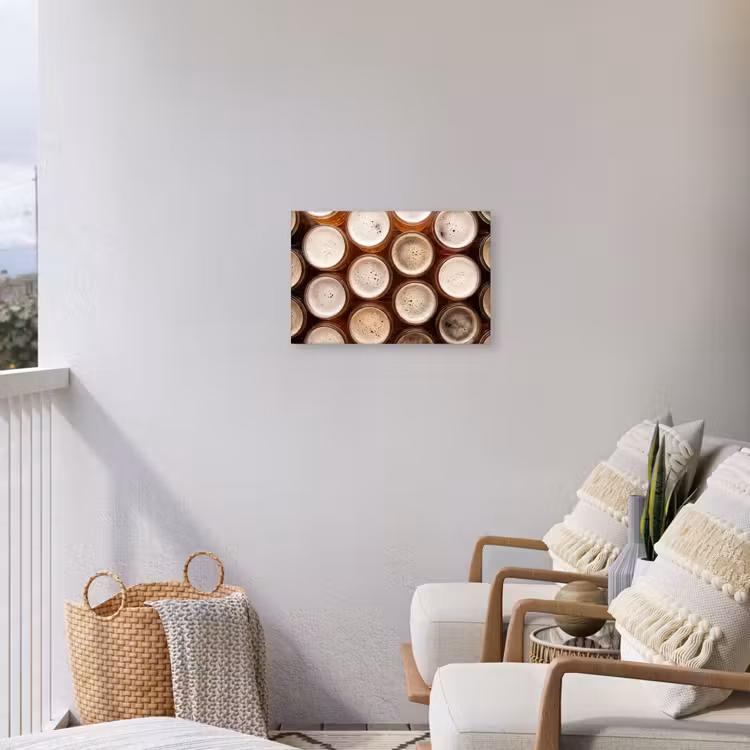 Buiten canvas - Eten - Glazen - Drank - Patroon - Bruin — 4