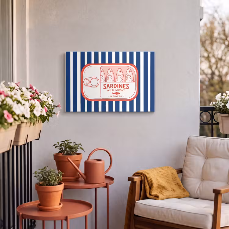 Buiten canvas - Eten - Vis - Blik - Illustratie - Rood — 4