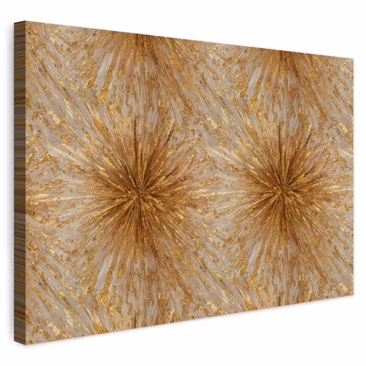 Buiten canvas - Explosie - Abstract - Goud - Wit — 1