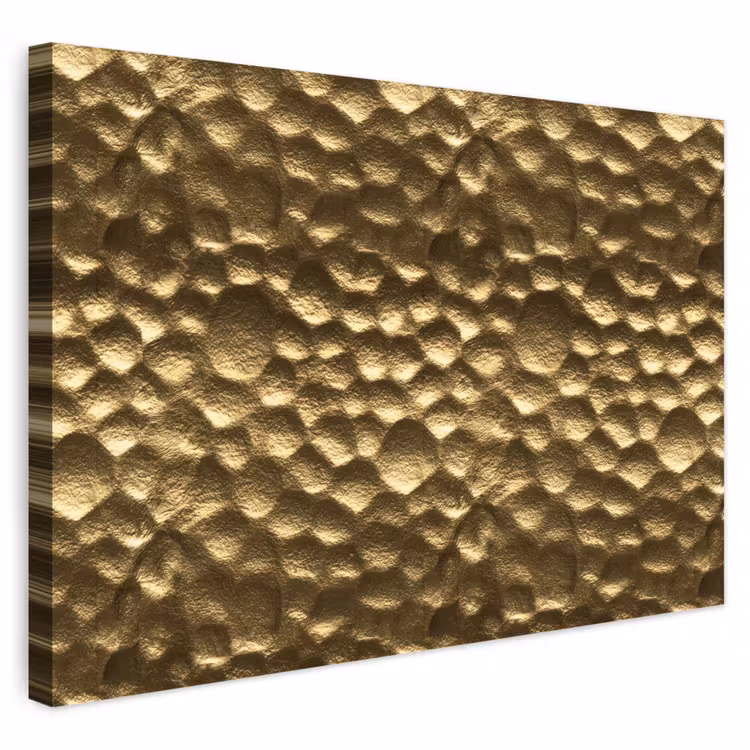 Buiten canvas - Gehamerd - Reliëf - Textuur - Bronsgoud — 1