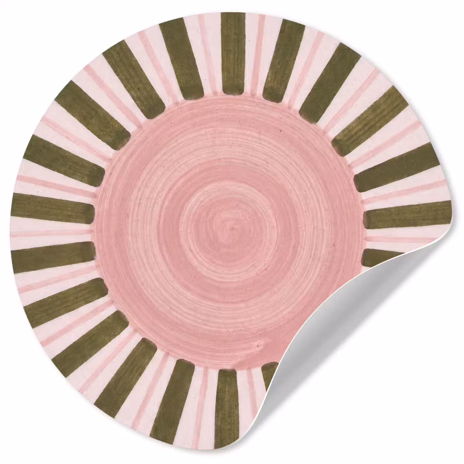 Behangcirkel - Patroon - Cirkel - Stralen - Abstract - Roze — 1