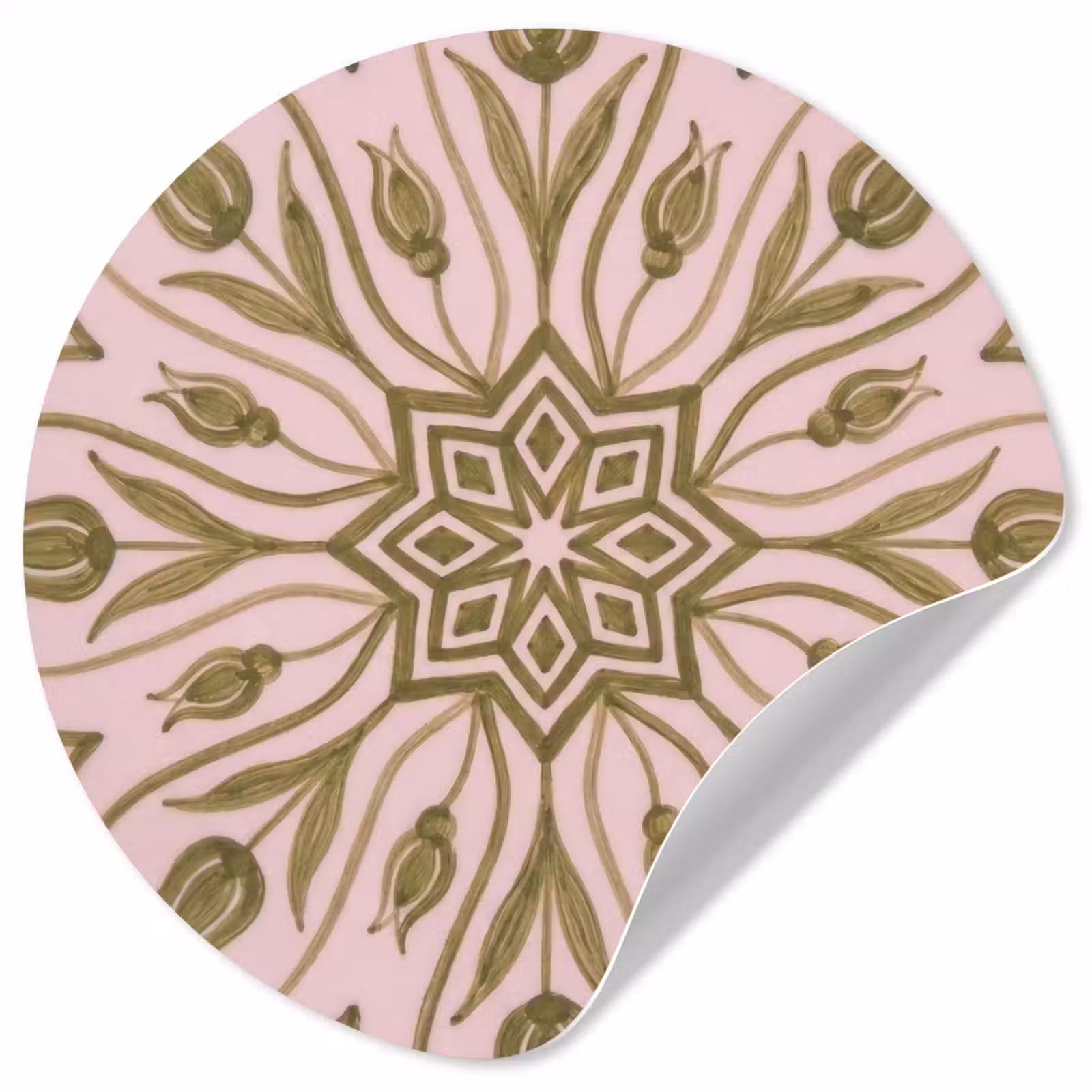 Behangcirkel - Patroon - Mandala - Decoratie - Abstract - Groen — 1