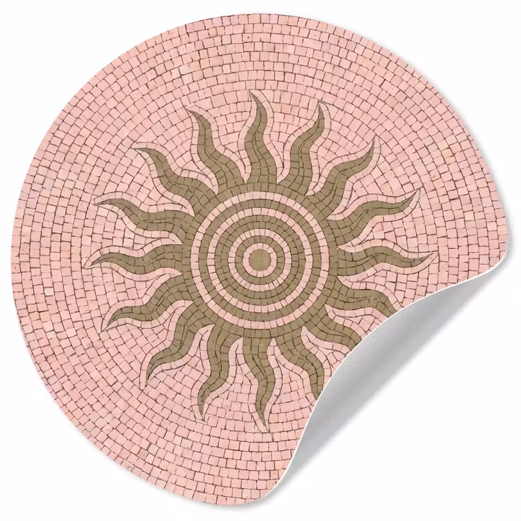 Behangcirkel - Mozaïek - Zon - Patroon - Klassiek - Roze — 1