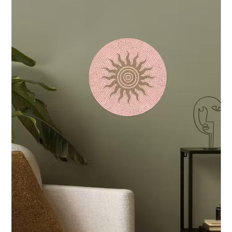 Behangcirkel - Mozaïek - Zon - Patroon - Klassiek - Roze — 3