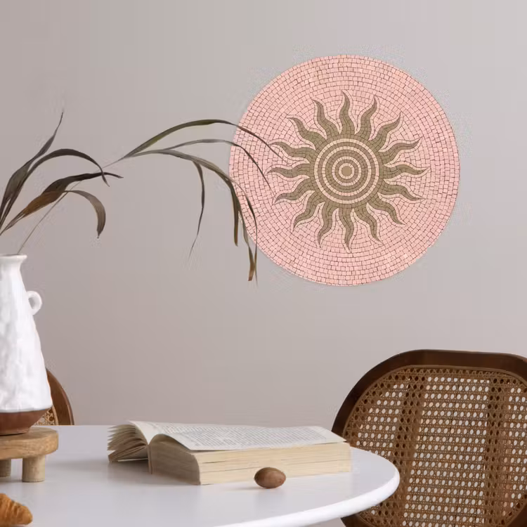 Behangcirkel - Mozaïek - Zon - Patroon - Klassiek - Roze — 4