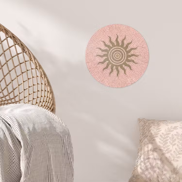 Behangcirkel - Mozaïek - Zon - Patroon - Klassiek - Roze — 5