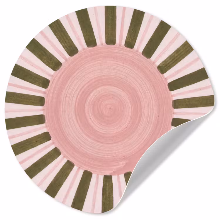Behangcirkel - Patroon - Cirkel - Stralen - Abstract - Roze — 1