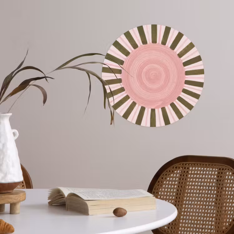Behangcirkel - Patroon - Cirkel - Stralen - Abstract - Roze — 4