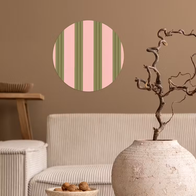 Behangcirkel - Patroon - Strepen - Abstract - Roze - Groen — 2