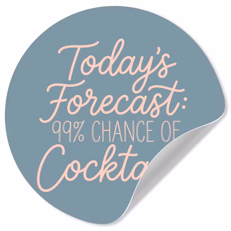 Behangcirkel - Today's Forecast - Cocktails - Blauw — 1