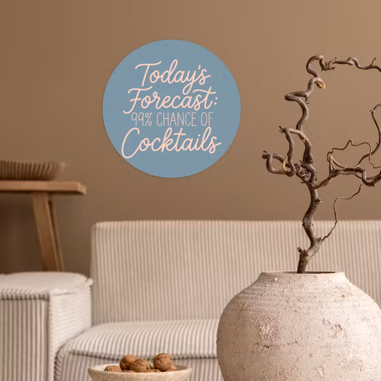 Behangcirkel - Today's Forecast - Cocktails - Blauw — 2