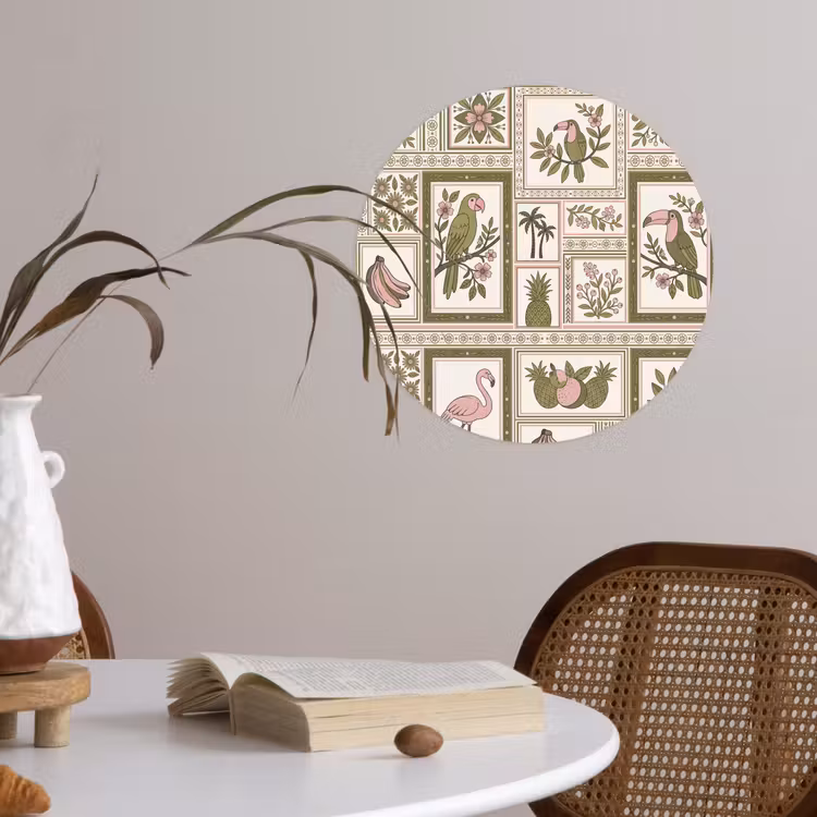 Behangcirkel - Vogel - Tropisch - Patroon - Decoratief - Groen — 4
