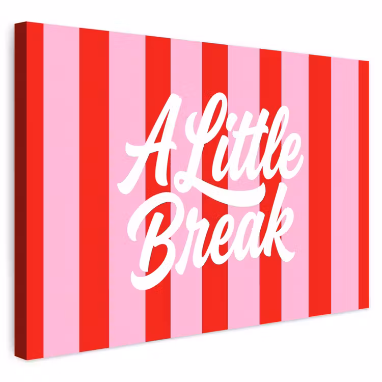 Buiten canvas - A Little Break - Strepen - Rood - Roze — 1
