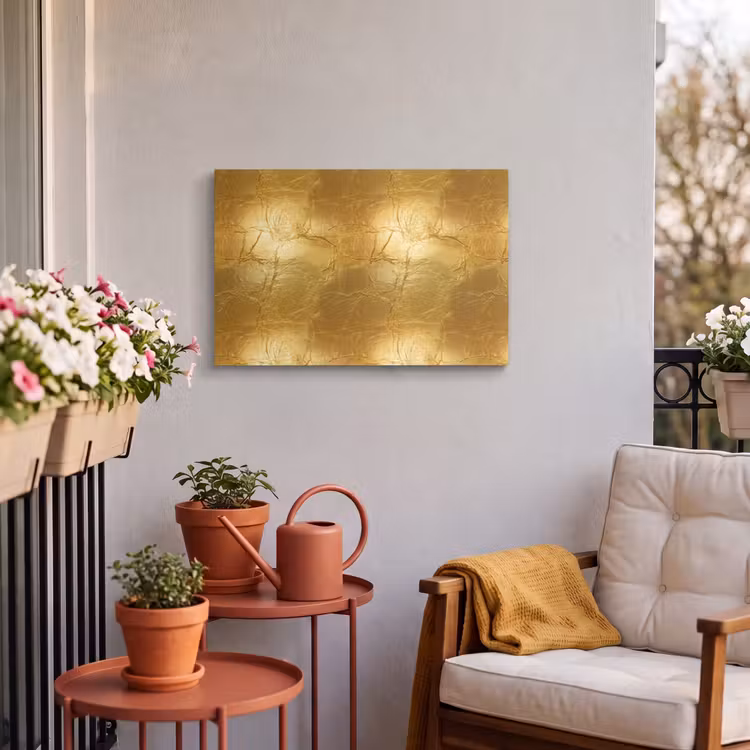 Buiten canvas - Bladgoud - Vintage - Textuur - Warm Goud — 4
